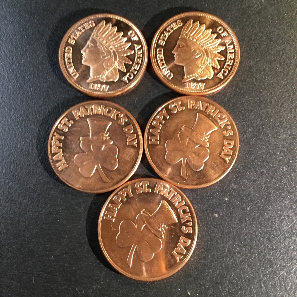 Copper Coin Collection(5)1 Oz Copper Each